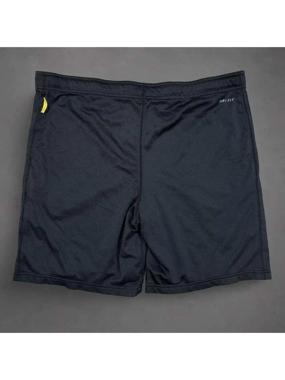 Nike Dri-FIT Black Mesh Athletic Shorts Gold Swoosh